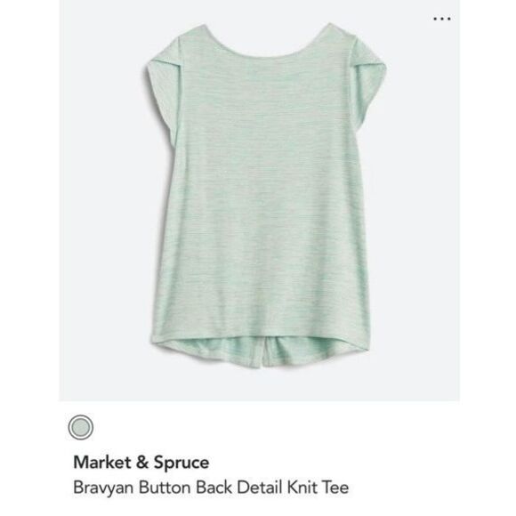 Market & Spruce Bravyan Button Back Detail Knit Tee Small Petite - Picture 1 of 6